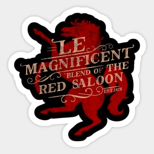 Le magnificent red horse saloon Sticker